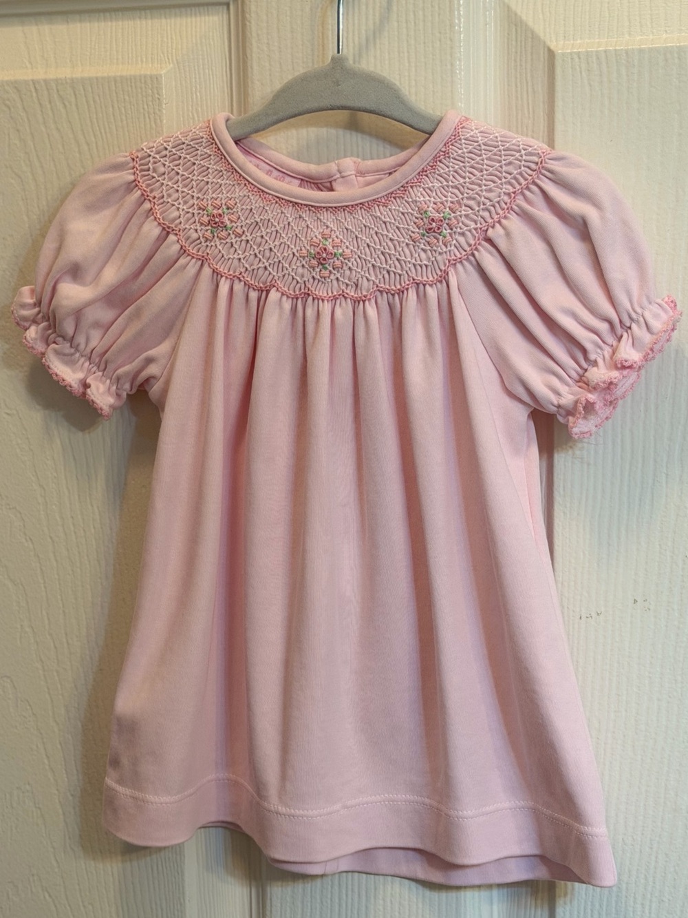 Petit Bebe baby girls’ pink Smocked Dress